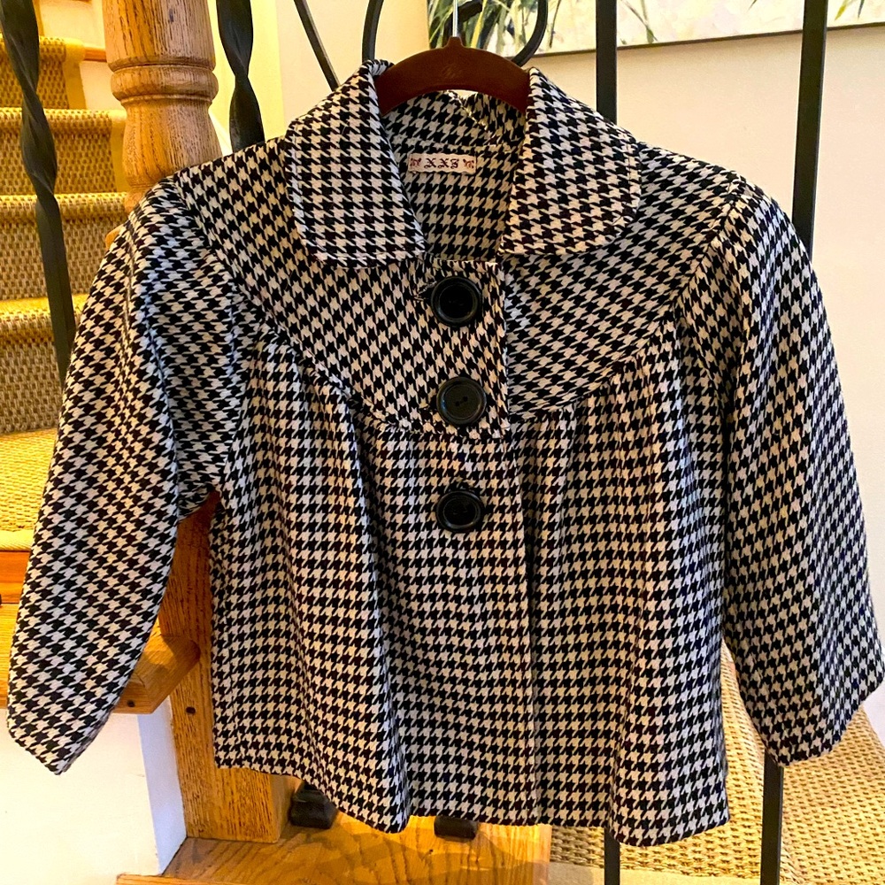 Vintage Houndstooth Swing Jacket